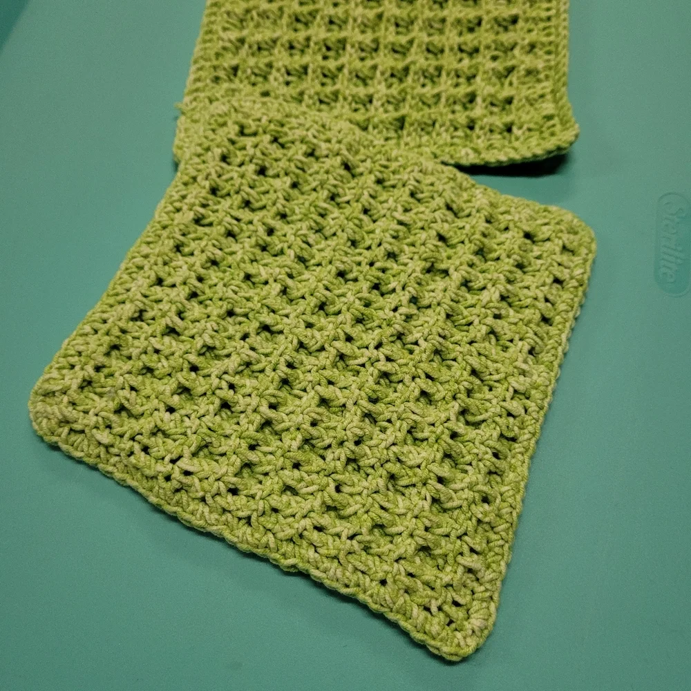 New Handmade Crocheted Facecloths Wash Cloths Set